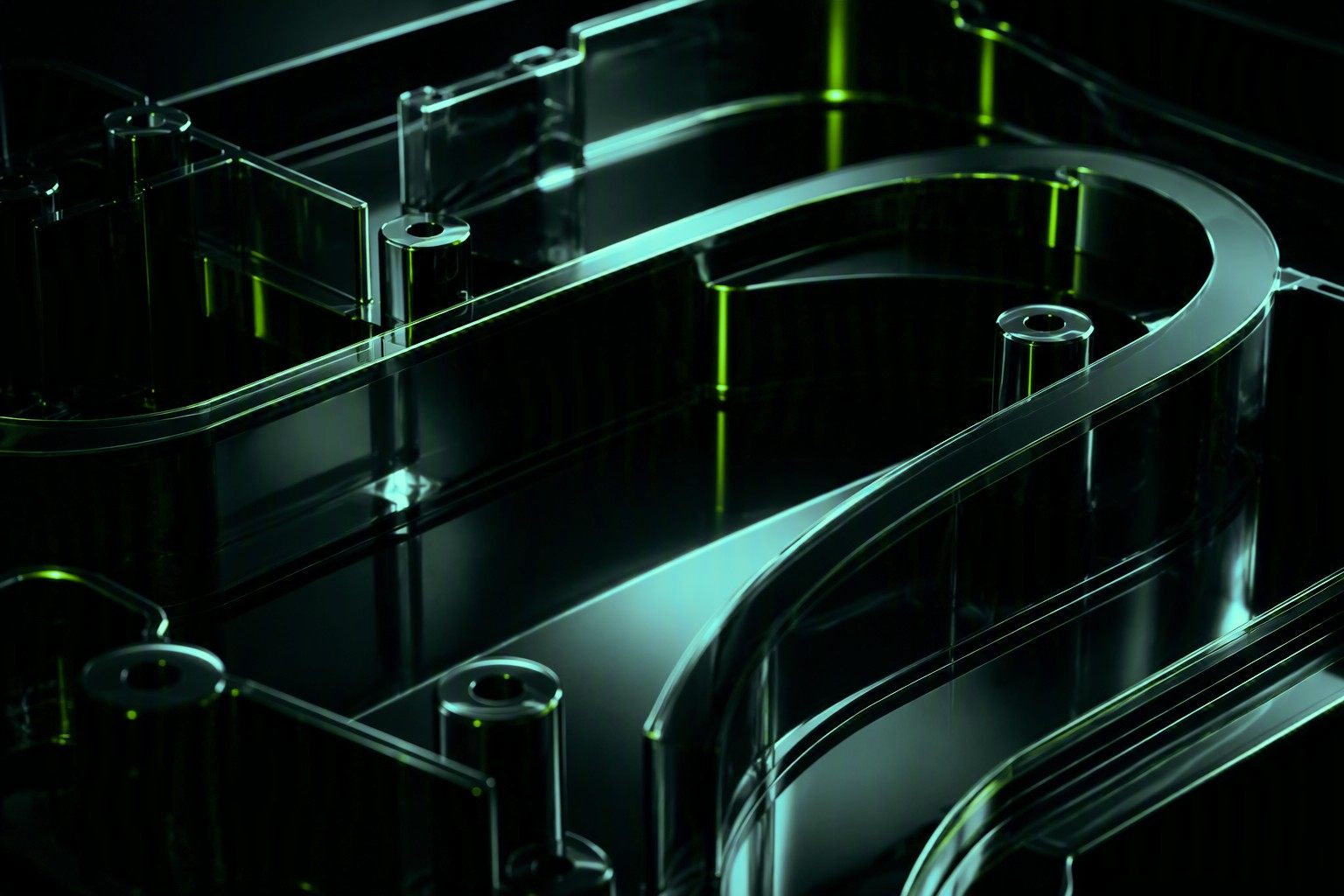 Close detail of a machined mold cavity
